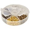 Multicolor Iron Round Spacer Beads with Box for Jewelry Making 7~8x3.6~4x3mm IFIN-PH0001-07-NF-7