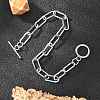 Tarnish Resistant 304 Stainless Steel Paperclip Chain Bracelets BJEW-O186-03P-5