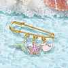 Marine Theme Pendant Alloy Enamel Brooches JEWB-BR00143-05-4