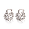 Rack Plating Brass ABS Imitation Pearl Hoop Earrings EJEW-M029-04P-1