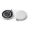 304 Stainless Steel Black Enamel Charms STAS-M102-17P-03-2