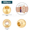 600Pcs Rack Plating Brass Round Spacer Beads KK-PH0005-84-2