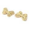 Rack Plating Brass Cubic Zirconia Butterfly Connector Charms KK-C084-31A-G01-2