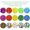 Rainbow Color DIY Glass Seed & Acrylic & Handmade Polymer Clay Beads Bracelet Making Kits DIY-FS0007-74-2