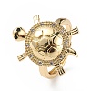 Cubic Zirconia Tortoise Adjustable Ring RJEW-L100-022G-1