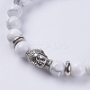 Natural Howlite Beads Stretch Bracelets BJEW-E325-D24-2
