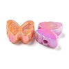 UV Plating Iridescent Acrylic Beads OACR-G039-07-2