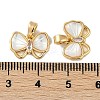 Brass Clear Cubic Zirconia Pave Natural Shell Bowknot Charms KK-P283-09G-3