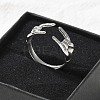 304 Stainless Steel Rock & Roll Hand Gesture Cuff Rings for Women Men RJEW-B118-02P-1