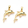 Brass Micro Pave Cubic Zirconia Pendants KK-N257-10G-1