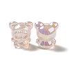 UV Plating Rainbow Iridescent Acrylic Beads PACR-M002-01E-4