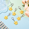 6Pcs Opaque Resin Star Pendant Decorations HJEW-YW00147-4