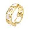 Heart Real 18K Gold Plated Cuff Rings for Girl Women Gift X-ZIRC-C021-11G-3