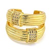Rack Plating Brass Micro Pave Cubic Zirconia Cuff Rings for Women RJEW-I107-10G-2