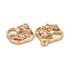 Rack Plating Brass Micro Pave Clear Cubic Zirconia Charms KK-E267-10LG-3