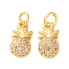 Brass Micro Pave Clear Cubic Zirconia Charms KK-D111-01G-1