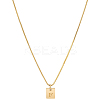 1Pc Stainless Steel Letter Rectangle Pendant Necklaces NJEW-LP0001-34F-G-1