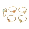 304 Stainless Steel Micro Pave Cubic Zirconia Adjustable Cuff Rings STAS-Z143-07G-3