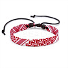 Arab Scarf Style Cloth with Wax Cord Braided Bracelets FS-WG12D4A-01-1
