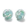 Polymer Clay Rhinestone Beads with Resin RESI-Z045-07-1