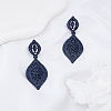 1 Pair Rhinestone Horse Eye Dangle Stud Earrings EJEW-LP0002-92C-3