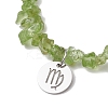 Natural Peridot Stretch Bracelets BJEW-JB11147-06-3