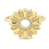 Brass Micro Pave Cubic Zirconia Cuff Rings for Women RJEW-P129-06B-G-3