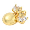 Rack Plating Brass Micro Pave Cubic Zirconia Pendants KK-Z063-19G-2