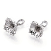 Rhodium Plated 925 Sterling Silver Micro Pave Cubic Zirconia Peg Bails STER-T004-53P-2