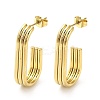 202 Stainless Steel Oval Stud Earrings EJEW-C076-03G-1