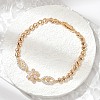 Brass Micro Pave Cubic Zirconia Link Chain Bracelets KK-R217-41G-1