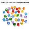 350Pcs 7 Style Baking Paint & Electroplate Glass Beads EGLA-YW0001-18-4