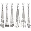 12Pcs 6 Style Tibetan Style Alloy Curb Chain Tassel Big Pendants FIND-CA0006-72-1