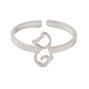 Non-Tarnish Hollow Cat 304 Stainless Steel Open Cuff Rings for Women LS-RJEW-N048-07P-2