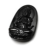 Buddhist Jewelry Natural Obsidian Large Cameo Buddha Pendants G-A133-03D-1