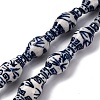 Handmade Blue and White Porcelain Beads Strands PORC-I027-13C-1