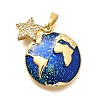 Rack Plating Brass Micro Pave Cubic Zirconia Pendants KK-M309-19G-1
