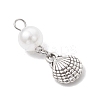 Ocean Themes Alloy & ABS Plastic Imitation Pearl Pendants PALLOY-JF03879-4