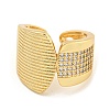 Clear Cubic Zirconia Open Cuff Ring RJEW-L121-025G-2
