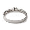Stainless Steel 2 Lines Butterfly Hinged Bangles for Women BJEW-G719-21P-3