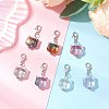 Cat Head Shape Glass Pendant Decorations HJEW-JM03335-1