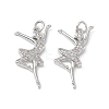 Brass Micro Pave Cubic Zirconia Pendants KK-E068-VB138-2