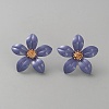 Iron & Alloy Enamel Flower Stud Earrings EJEW-WH0033-57D-1