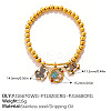 304 Stainless Steel Enamel Charm Round Beaded Stretch Bracelets for Women WGE1DD1-03-1