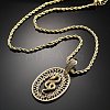 Brass Cubic Zirconia Pendant Necklaces for Women NJEW-U034-02B-G-1