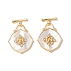 Rhombus Shell Toggle Clasps KK-P223-09G-2