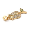 Rack Plating Brass Cubic Zirconia Pendants X-KK-D026-33G-3