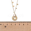 304 Stainless Steel & Oval White Glass Donut Pendant Necklaces for Women NJEW-A045-01G-5