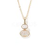 Brass Pave Clear Cubic Zirconia Gourd Shape Pendant Necklaces for Women YJ8780-5