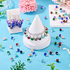 100Pcs 10 Colors Baking Paint Glass Pendants PALLOY-TAC0205-7